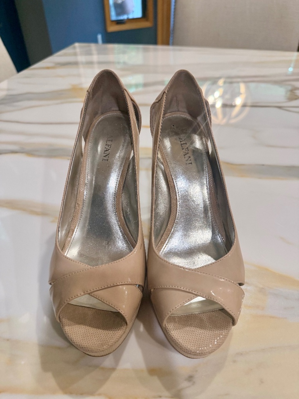 Alfani Fairfax Nude Pepe-Toe Platform Pumps Sz 7M